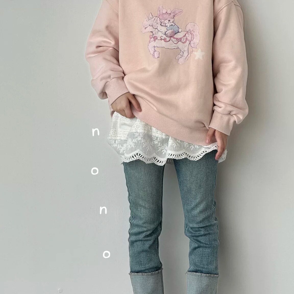 nonokids 休闲儿童休闲牛仔裤长裤中大童装女童