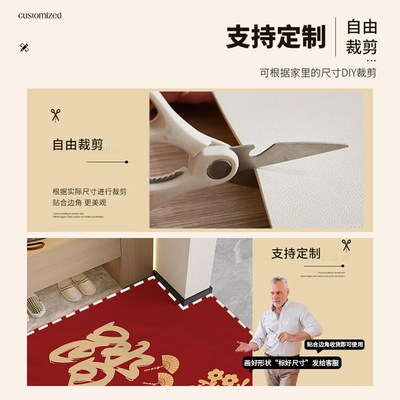踏者生财进门地垫入户门垫门口耐脏免洗pvc红色地毯可裁剪脚垫子