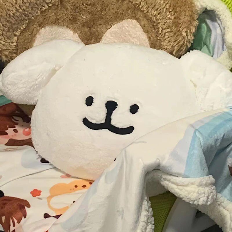 线条小狗玩偶抱枕女生睡觉专用沙发床上靠垫学生宿舍午睡毛绒公仔