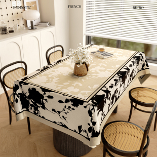 法式氛围感耐高温方形桌布桌布免洗防水防油隔热客厅茶几遮丑桌垫