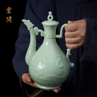 家用空酒瓶子 陶瓷酒具酒壶中式 A白酒壶烈酒黄酒分酒器仿古代1.5