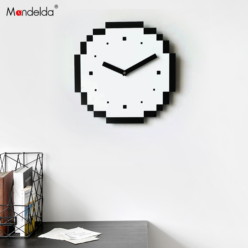 Mandelda美式现代简约艺术钟表挂钟客厅北欧时尚家用W像素个性创