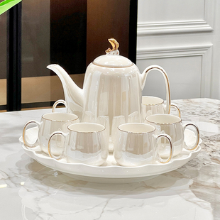 2024新款 茶具套装 轻奢高档陶瓷水杯茶壶茶杯家用客厅W待客结婚礼