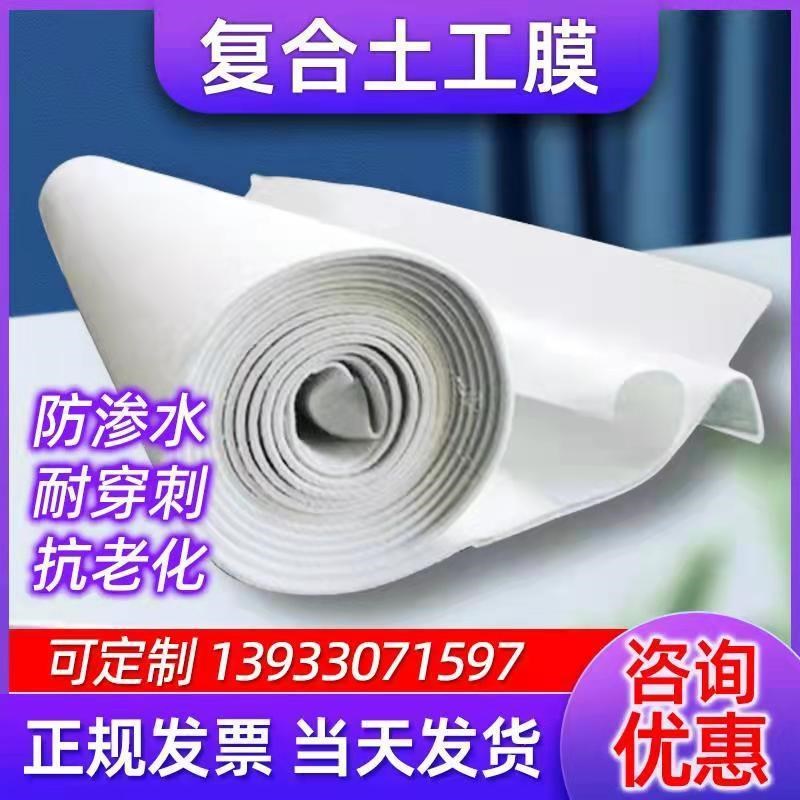 复合土工膜复合两布一q膜一布防水河道池塘鱼池养殖鱼塘防渗土工
