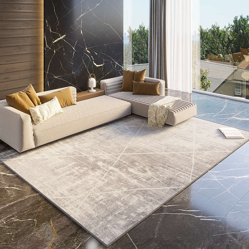 地毯客厅高级轻奢2023新款现代简约耐脏灰色高级T感地垫沙发茶几