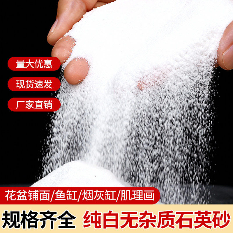 纯白无杂质石英砂鱼缸造景花盆铺面酒店灭烟沙多用途50斤白色沙子