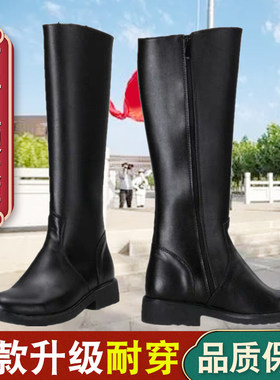 新款男女护卫队礼宾靴高筒仪仗队马靴升旗阅兵靴长筒日本长官靴子