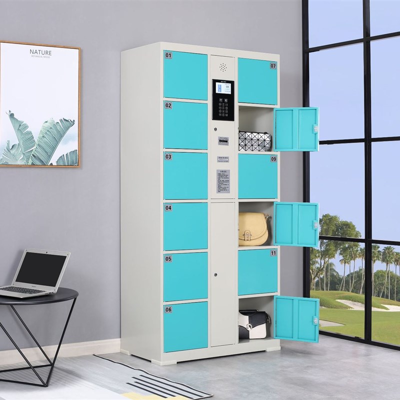 不锈钢智能扫码刷脸更衣柜商场超市电子存包柜学校智能寄存柜
