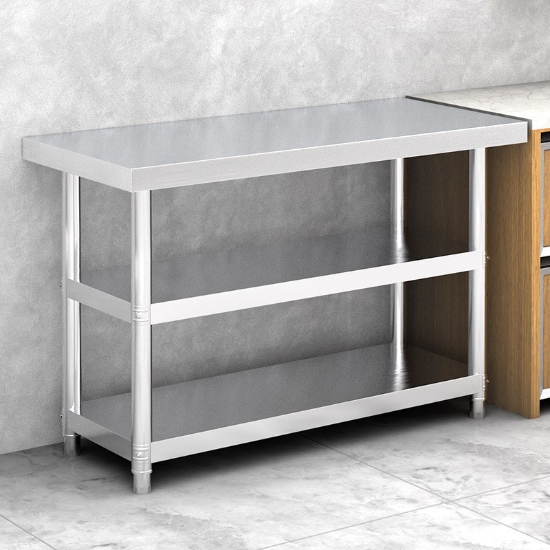 家用操作台切菜打荷台置物架M&加厚不锈钢工作台桌子车间厨房商用