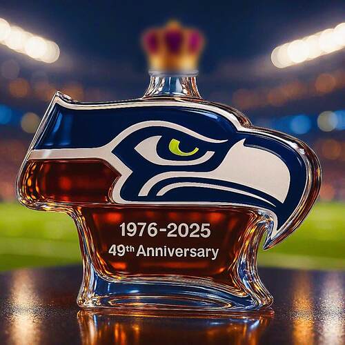 跨境安全包装 seahawks 海鹰头玻璃酒摆件工艺品玻璃威士忌酒