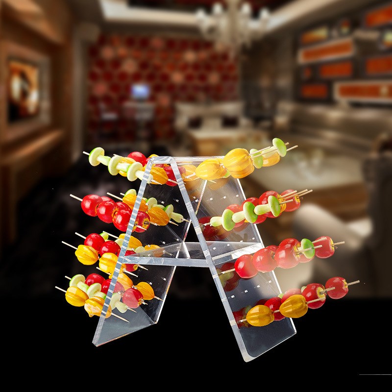 创意加厚度透明W形亚克力自助餐水果展示架水果串点心架糖葫芦插