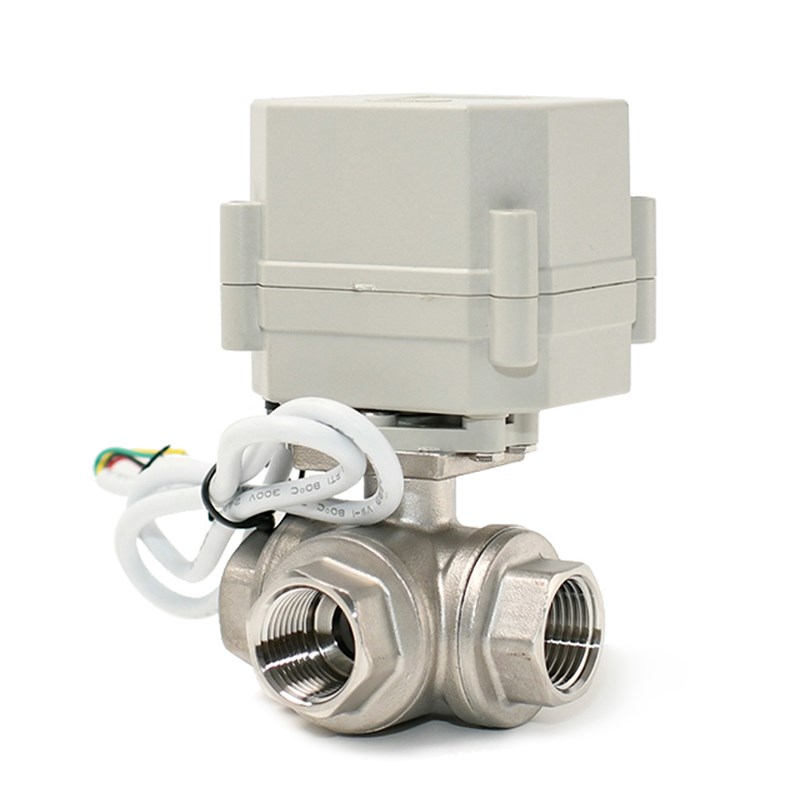 2分微型模拟量比例阀不锈钢4-20mA0-10v 0-5v电动三通调节球阀DN8