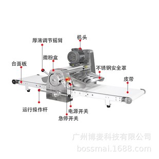 博麦380台式 sheeter 起酥机面团压面机蛋挞开酥机桌面酥皮机dough