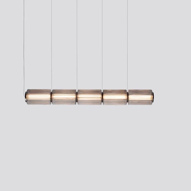 新款现代简约长条玻璃餐厅一字吊灯设计师款样板间吧台卧室床头灯