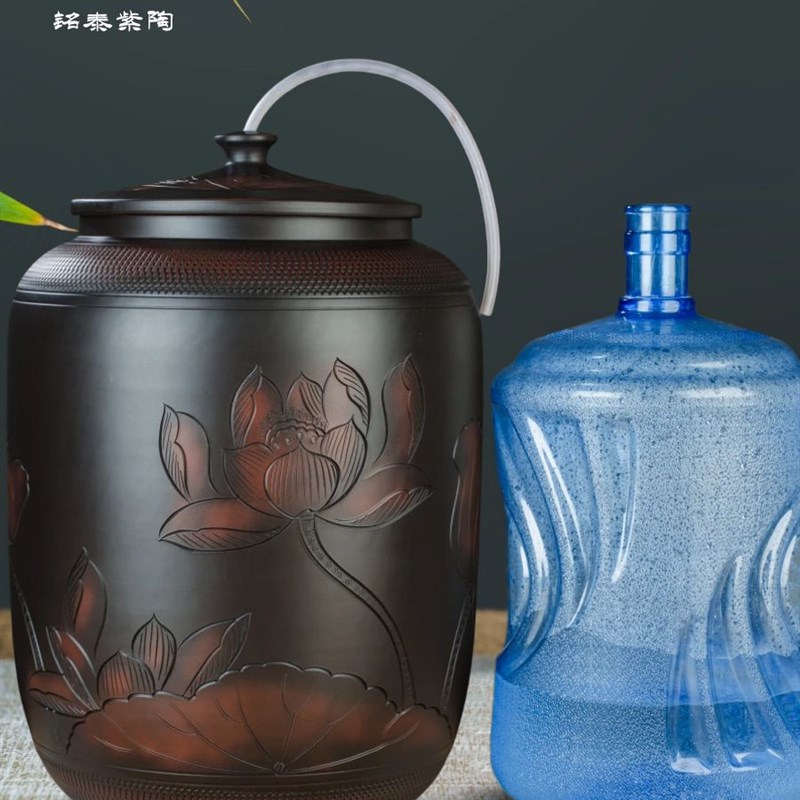 3YK储水桶陶瓷水缸储水用家用老式带盖抽水茶台泡茶储水罐装纯净