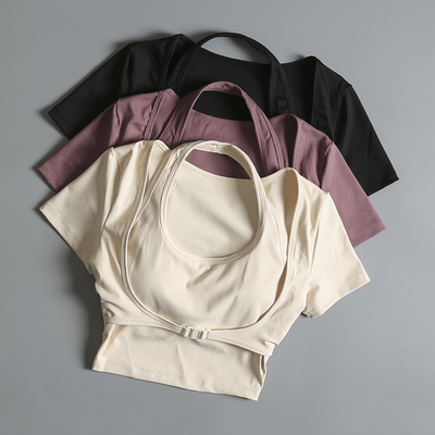 瑜伽服女夏季带胸垫运动