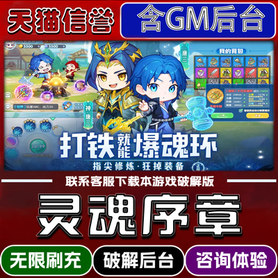 灵魂序章手游破译版内置GM后台无限元宝道具兑换码内部号辅助折扣礼包码脚本小程序内购邀请安卓ios苹 果
