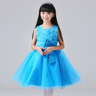 女童公主蓬蓬裙演出服六一儿童白色舞蹈纱裙幼儿园大合唱表演服装