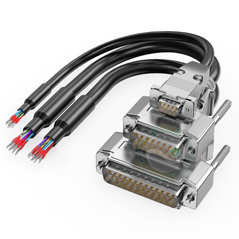 浮太DB9连接线金属单头带端子DB25 DB37 DB62数据线DB50公母单线