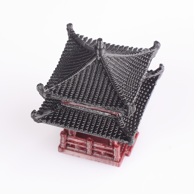 造景四方小凉亭假山水陆缸鱼缸庭院盆景书房中式古建筑模型小摆件