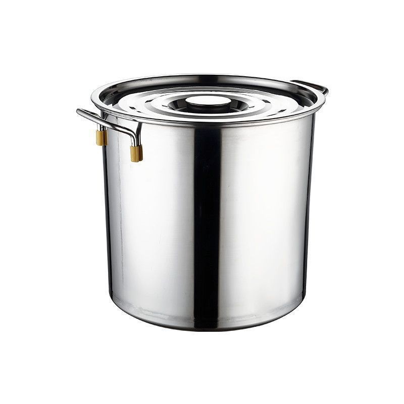 不锈钢桶带盖商用加厚30圆桶家用40汤桶大容量汤锅大容量内贸无