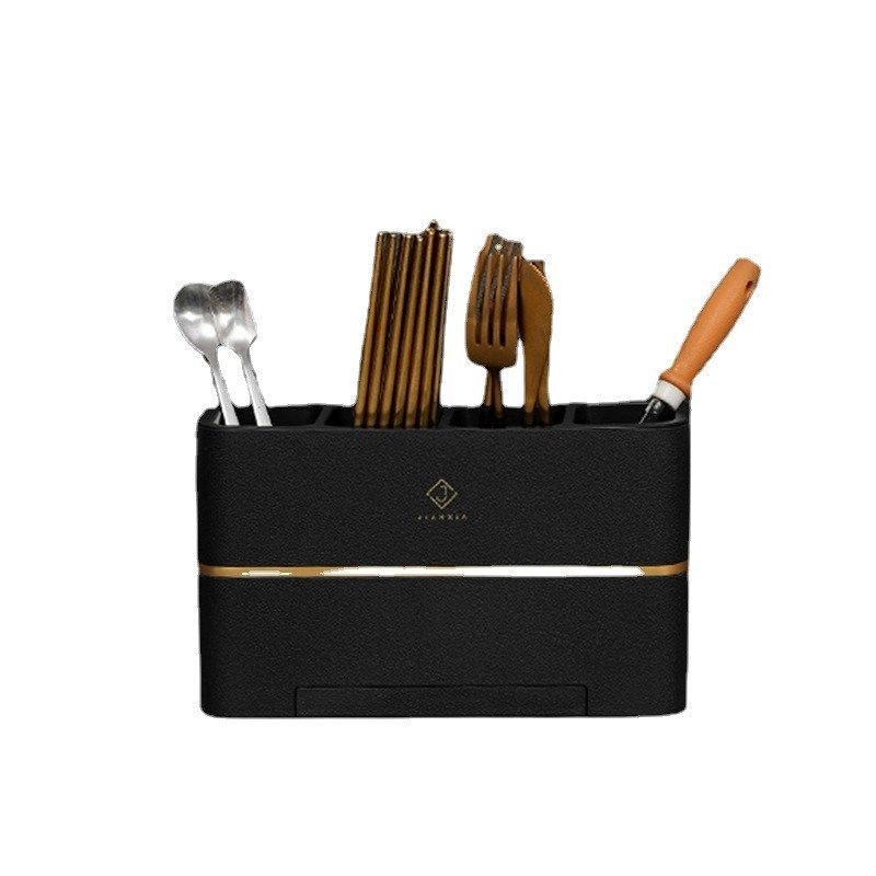 厨房挂壁筷子勺子收纳架餐具收纳盒壁挂免打孔筷笼家用轻奢沥水筷