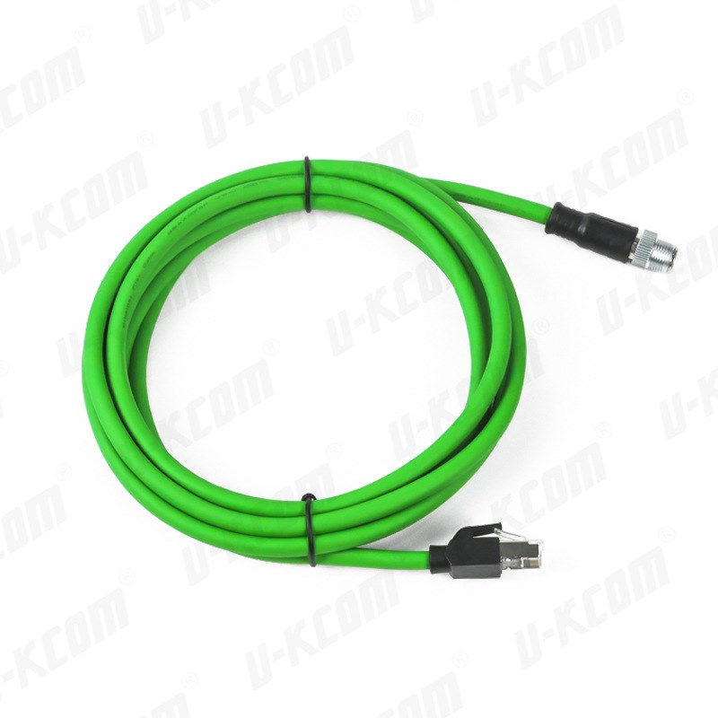 超六类工业网线8芯高柔拖链防水网络跳线M12纯铜千兆工业相机网线