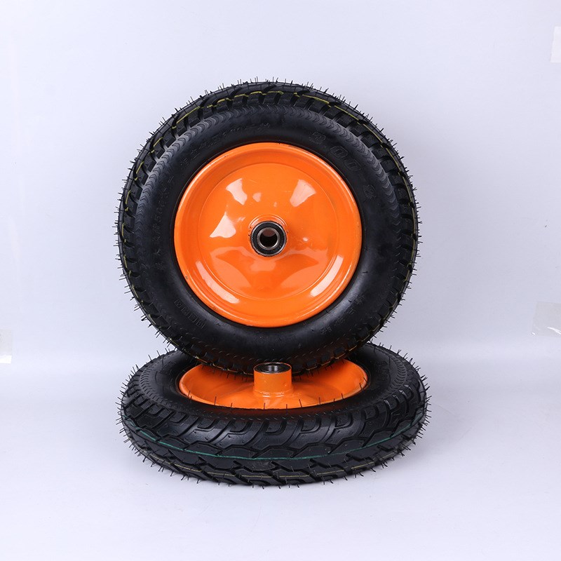 提供300-8加厚充气轮手推车老虎车轮子14寸橡胶充气轮静音轮
