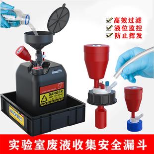 实验室安全漏斗通风柜废液收集桶溶剂瓶安全收集瓶盖活性碳过滤器