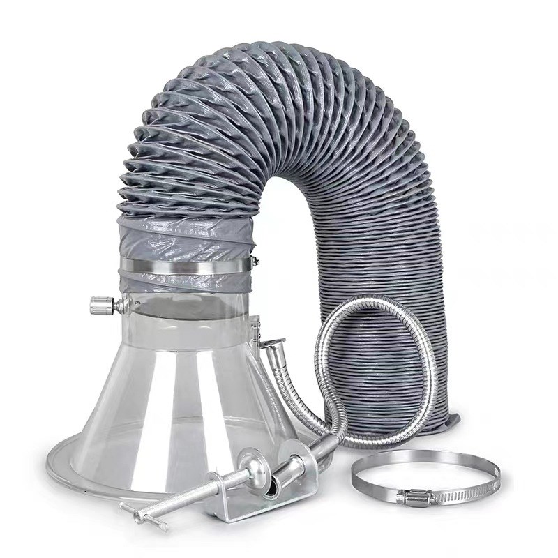 厂家热销耐高温尼龙通风管排风管伸缩软管灰色大口径阻燃排气管