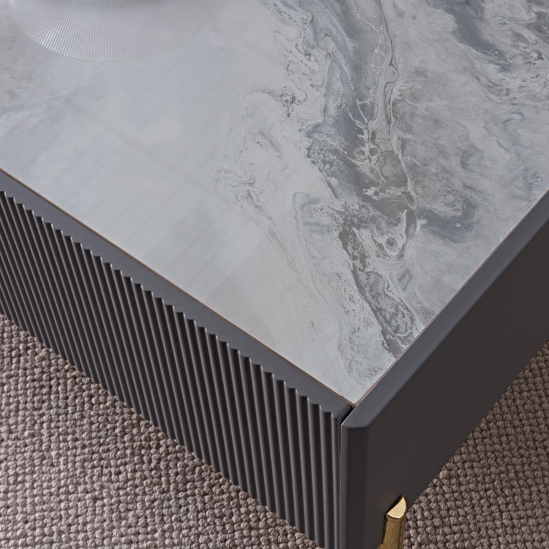 岩板地柜电视柜茶几组合意式轻奢茶几桌2023年新款客厅简约家具