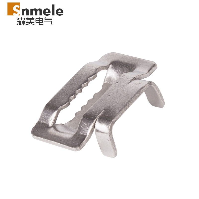 304牙型不锈钢扎扣201打包扣交通标牌扎带抱箍卡扣电线杆10mm