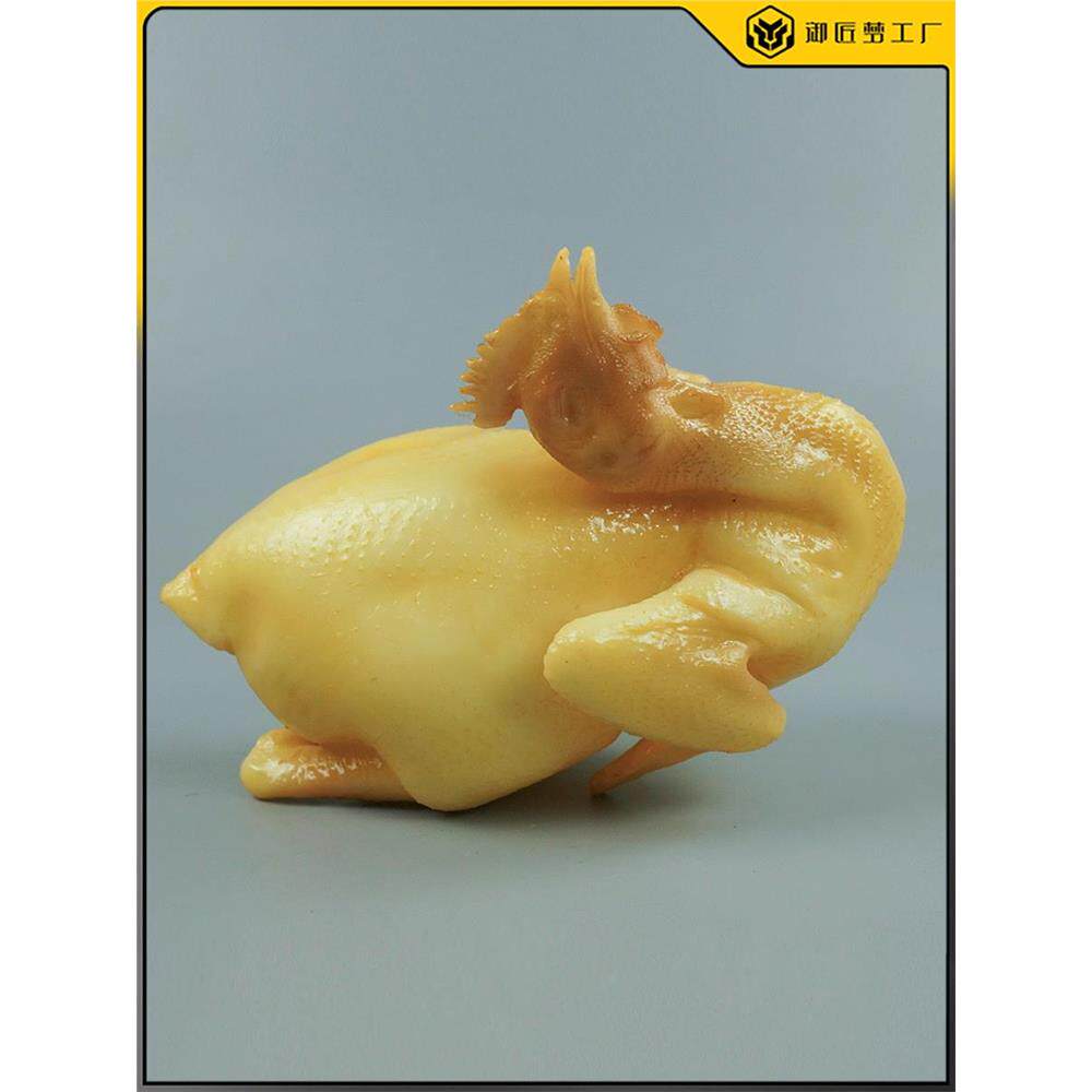 彷真文昌鸡盐焗鸡模型假菜肴熟食白切鸡酱油鸡直播间装饰道具样品