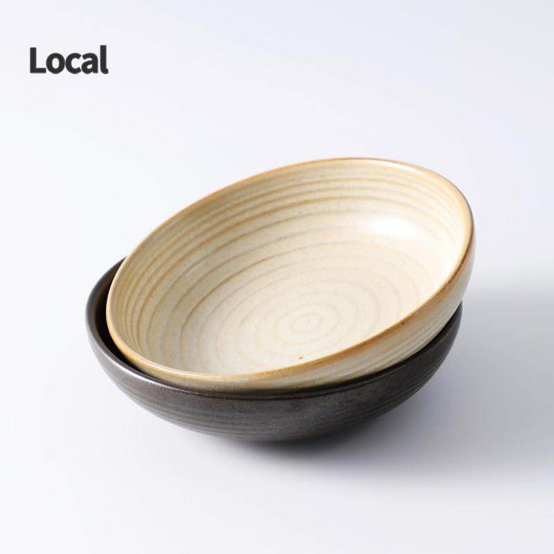 小号深盘盘子子饭厅小吃碟高级感日式覆古新款螺纹家用水果沙拉碗,餐饮具,碗,淘宝优惠券,粉丝福利购,淘宝优惠卷