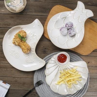 巴洛克复古餐盘动物甜品盘浮雕冷餐盘家用零食盘西餐盘欧式陶瓷盘