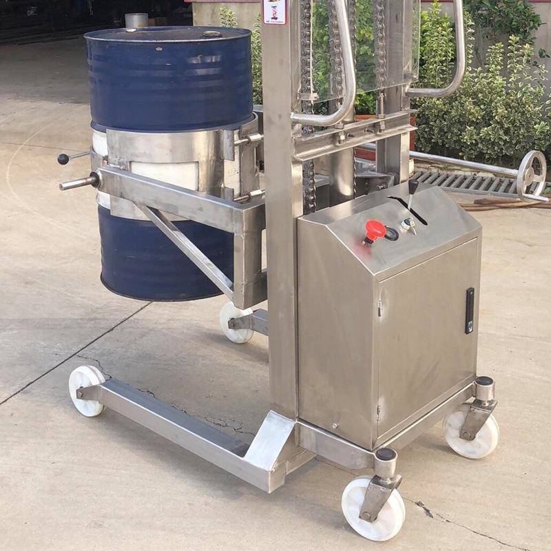 全不锈钢油桶车电动堆高车手动升降叉车SUS04电动叉车