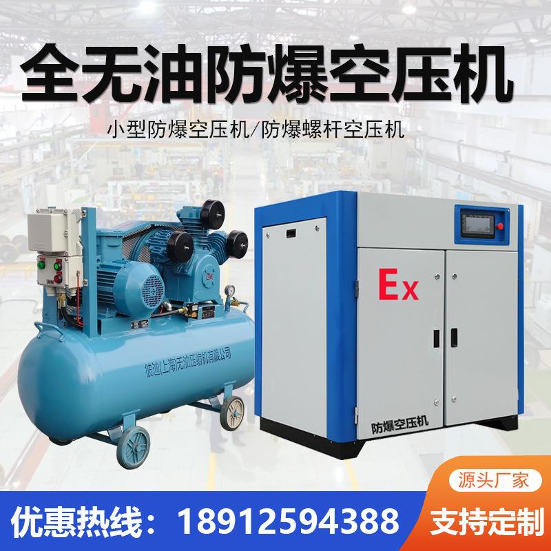 全无油防爆空压机螺杆式小型气泵粉尘空气压缩机工业级化工
