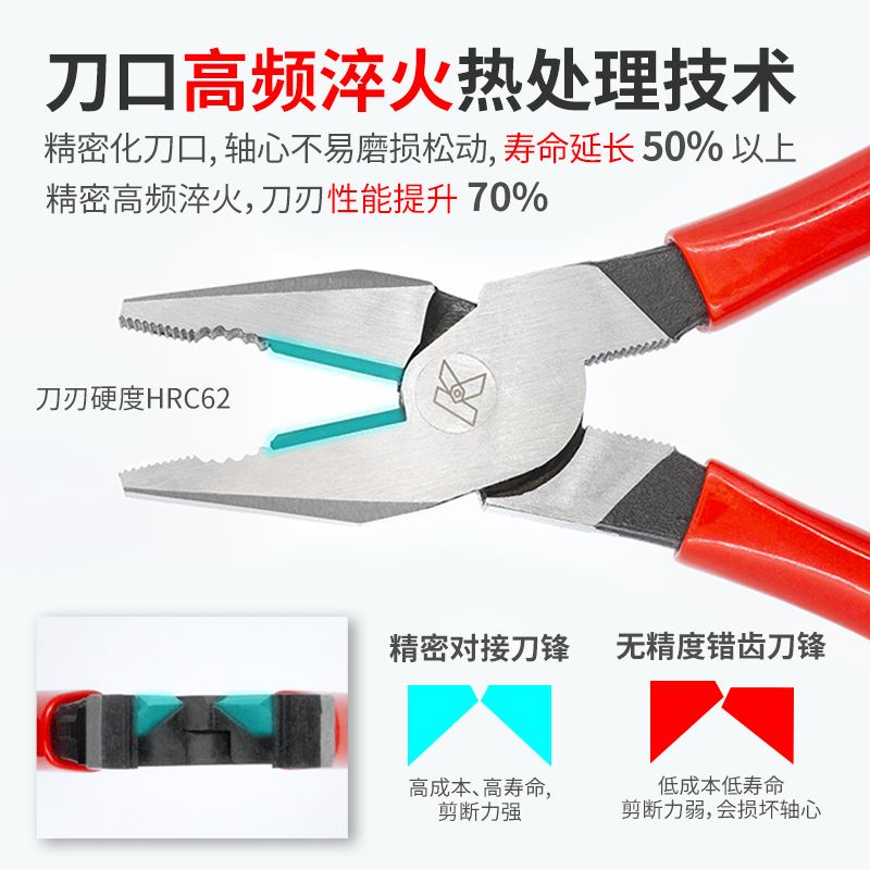 k牌老虎手钳子大全尖嘴钳斜口钳 电工专用多功能万用工业级钢丝钳