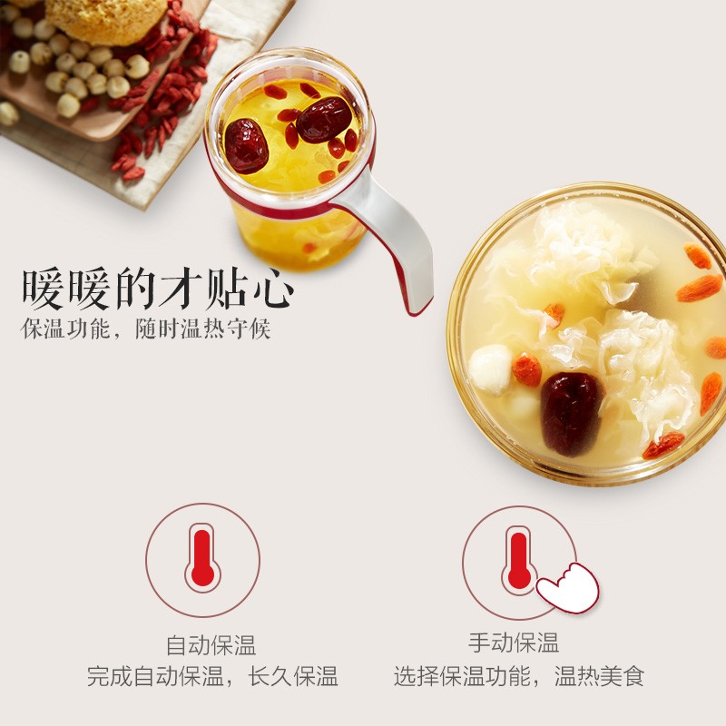 汉佳欧斯 养生壶 玻璃分体燕窝机 多功能燕窝壶 XW-501 DS9001