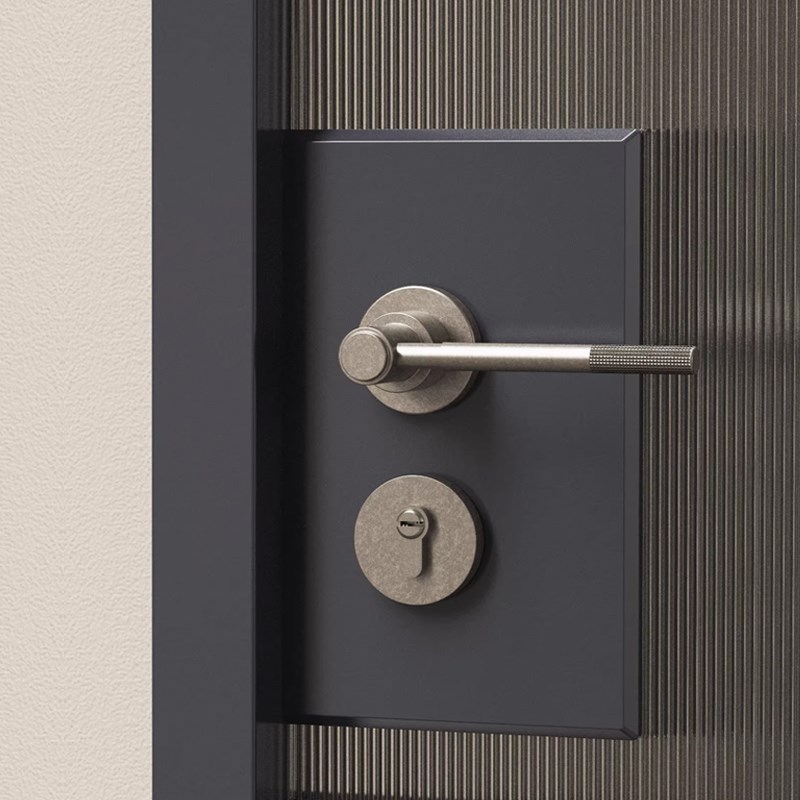 新型简易门锁滚花门把手卧室室内家用木门磁吸静音家用房间锁具