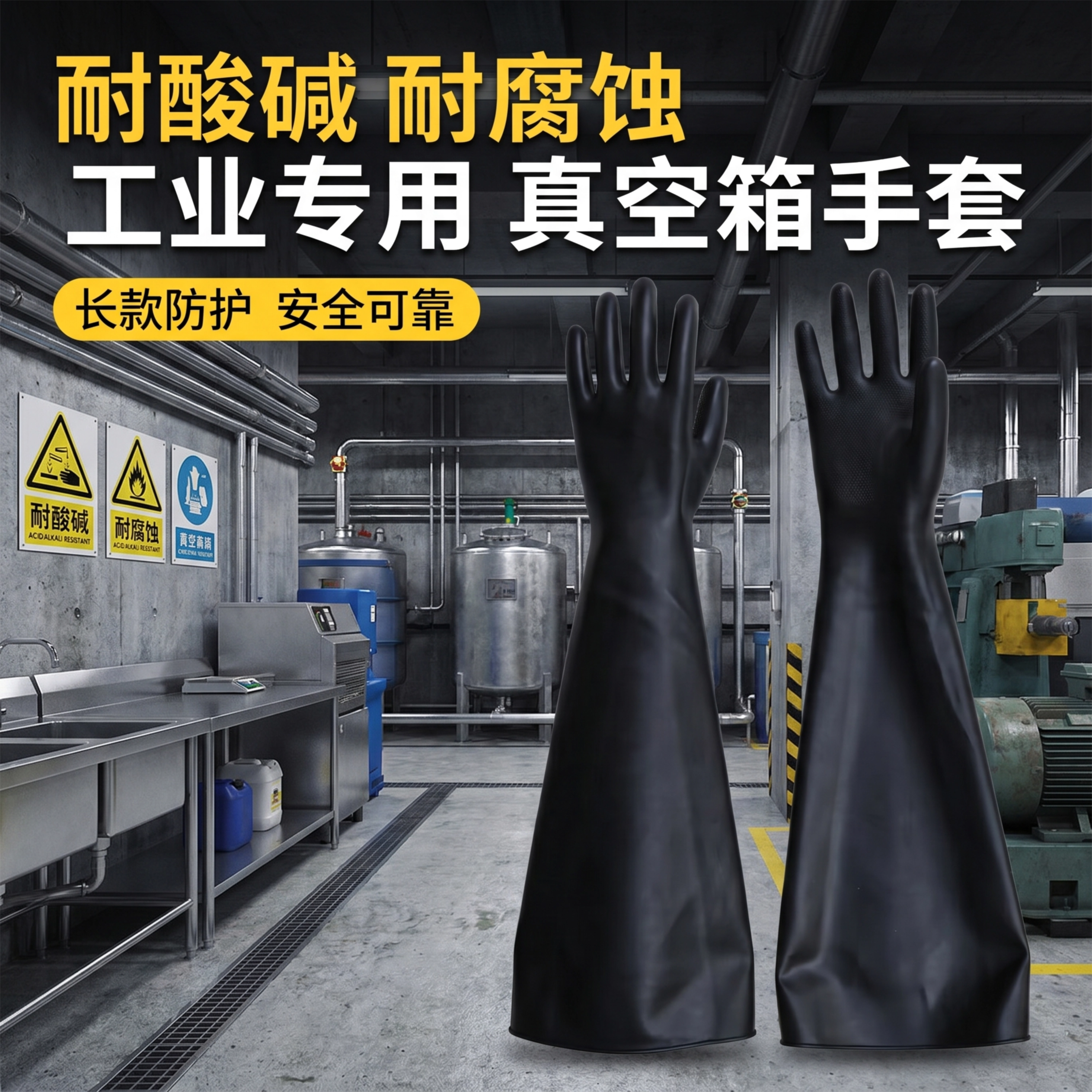 耐高温防静电丁基手套真空手套箱法兰DN220铝合金核工业芯片实验