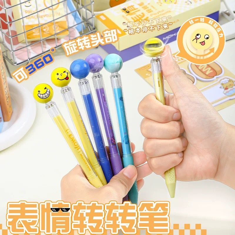 趣味表情转转笔中性笔高颜值ins风速干顺滑0.5mm黑色水笔小学生初高中生专用考试刷题笔签字笔可爱圆珠笔新款,文具电教/文化用品/商务用品,圆珠笔,淘宝优惠券,粉丝福利购,淘宝优惠卷