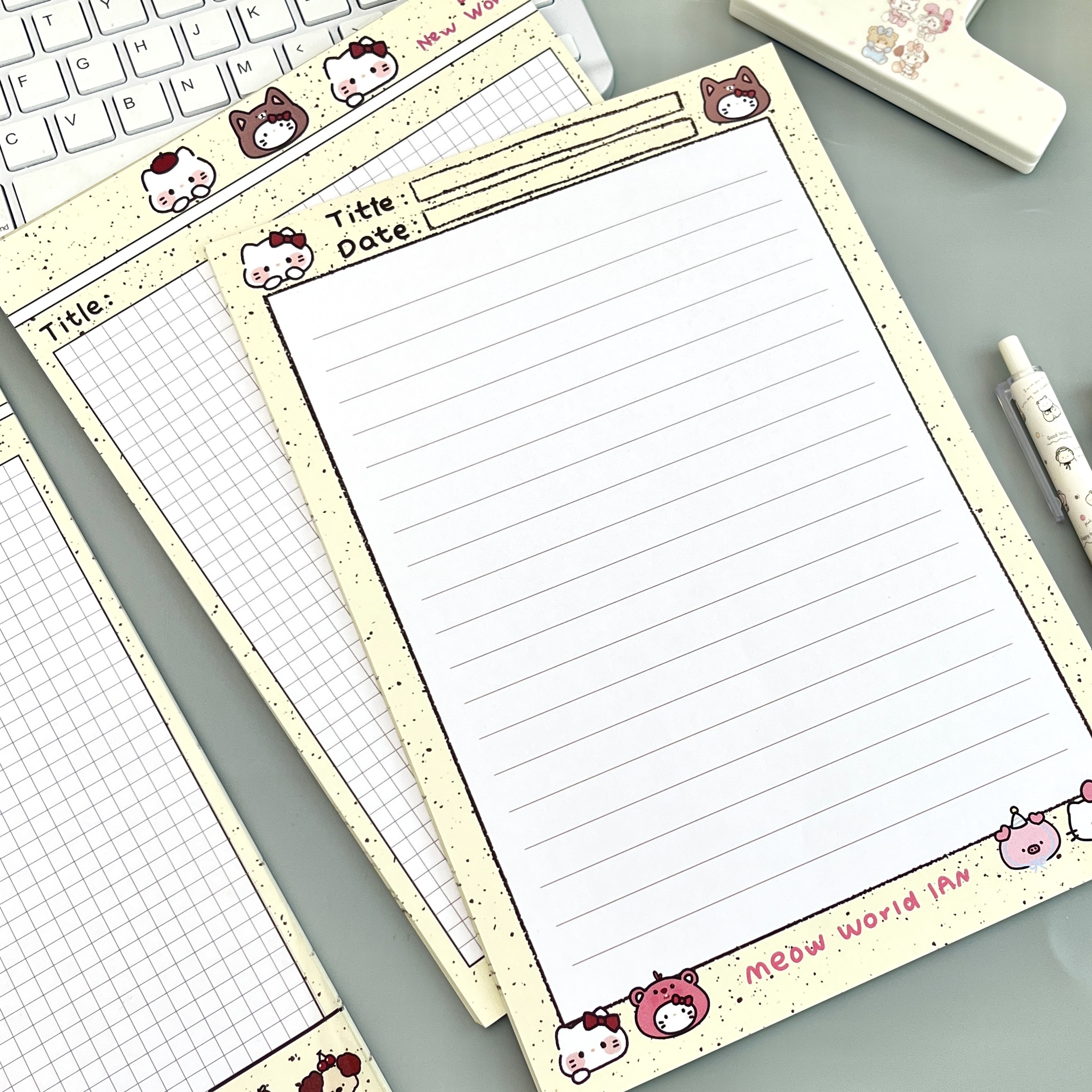 泼墨小动物B5拍纸本ins风高颜值少女卡通2025新款学生学习可撕信纸手账本优质纸张便签草稿笔记摘抄本单词本