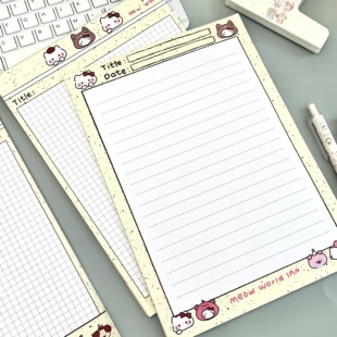 泼墨小动物B5拍纸本ins风高颜值少女卡通2025新款学生学习可撕信纸手账本优质纸张便签草稿笔记摘抄本单词本