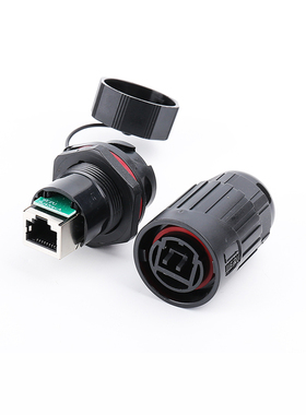 威浦WEIPU防水网络连接器插座信号插头插座 RJ45F71+RJ45F6磊福