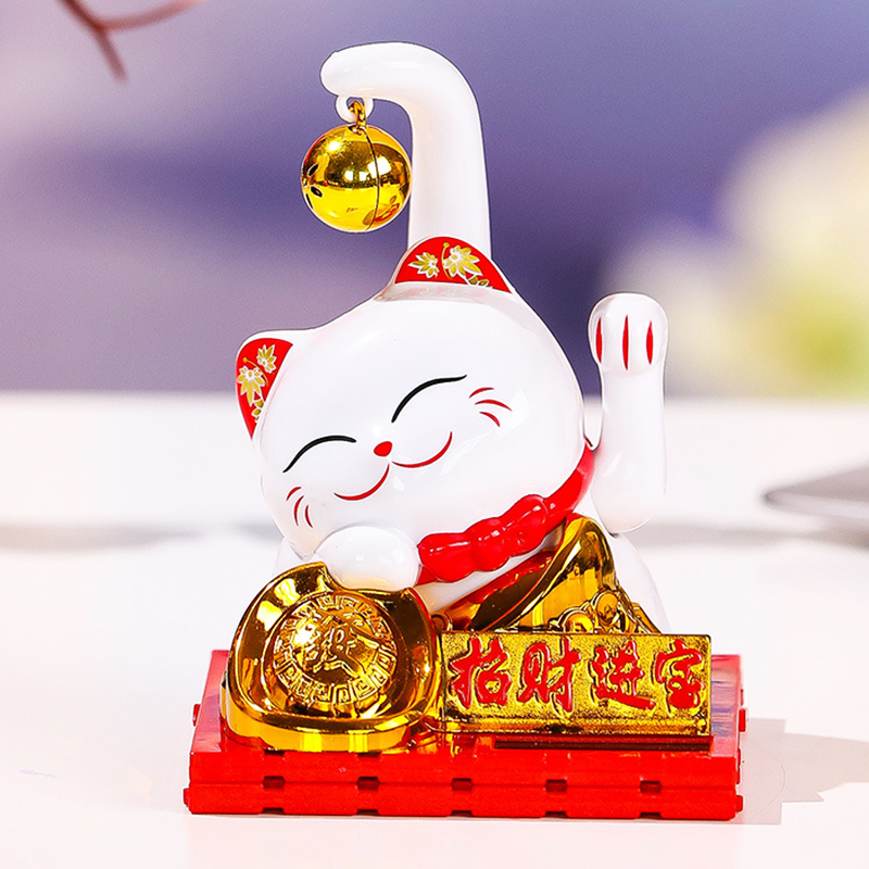 创意光能小招财猫汽车摆件开业公仔装饰品可爱猫生意兴隆