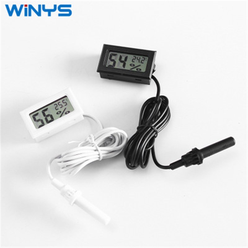 爬虫小型数显温湿度计电子爬宠乌龟守宫鬃狮迷你带探头嵌入式