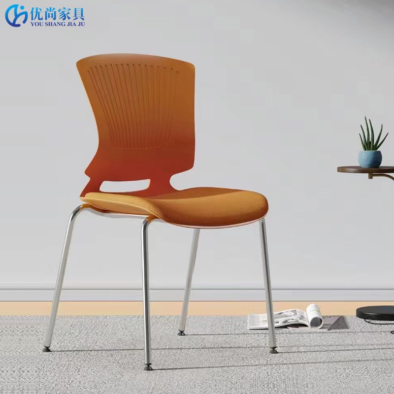 彩色培训椅可叠落会客椅椅塑钢会B议椅餐椅茶水间休闲椅洽谈接待
