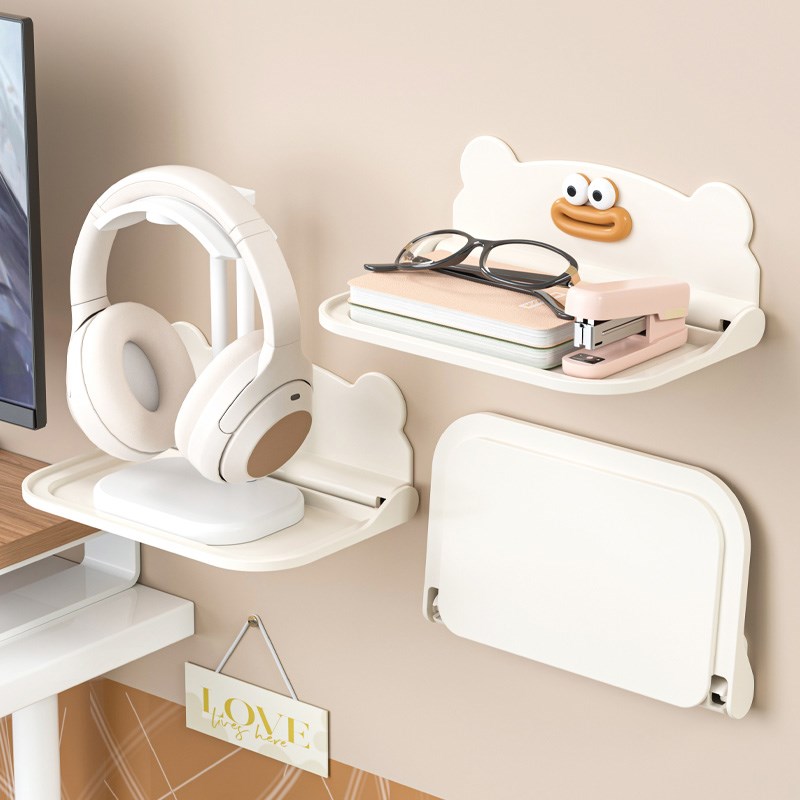 浴室可折叠置物架化妆室学生宿y舍免打孔壁挂支架收纳层架床头边