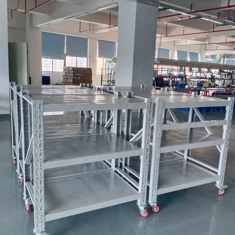 可移动货架带轮子移动货架仓w库多层重型仓储置物架带轮货架货物